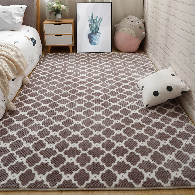 Tapis de chevet moderne, multicolore, imprimé quadrilobe, en Polyester, envers antidérapant, lavable, adapté aux animaux d...