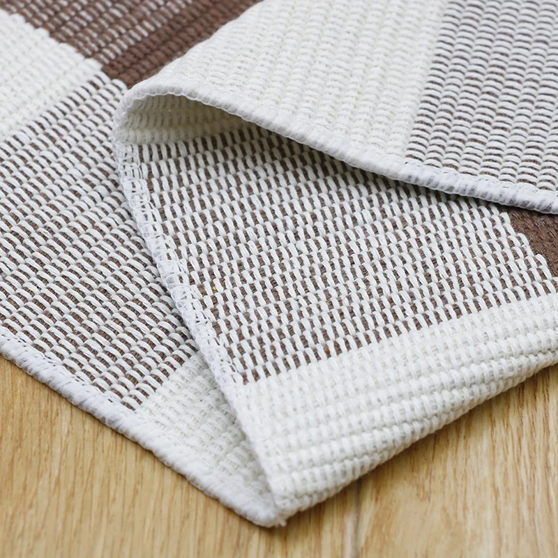 Tapis classique à carreaux Buffalo, marron, Funky, en coton, lavable en Machine, pour chambre à coucher Clearhalo