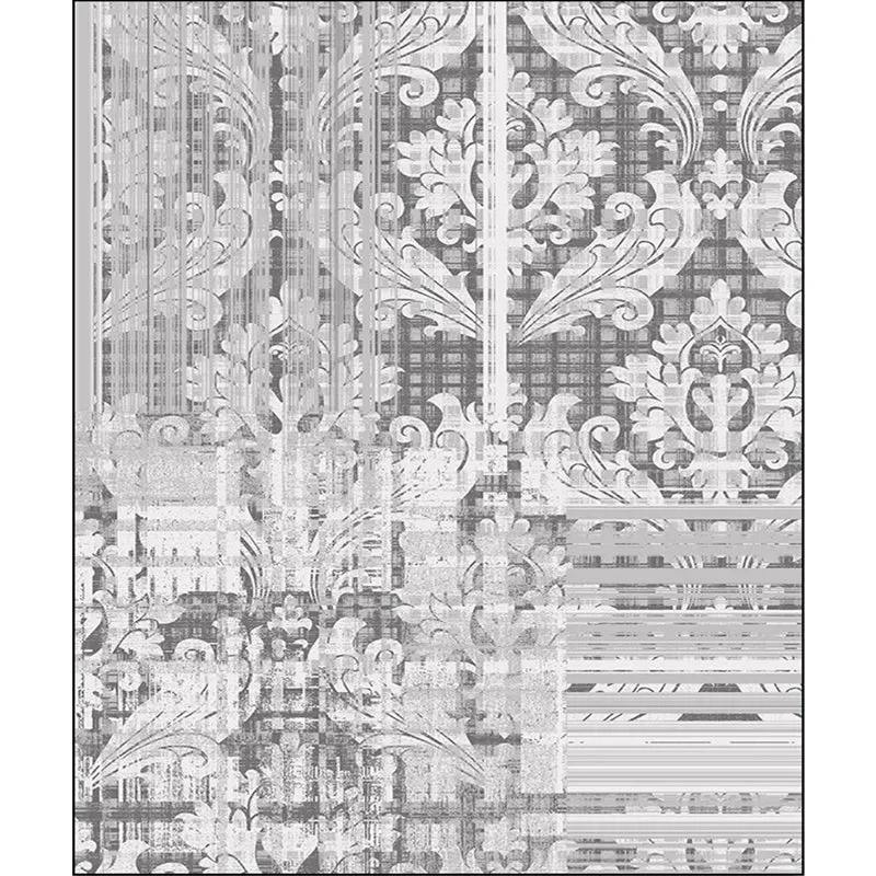 Tapis classique à motif Paisley, gris, Vintage, en Polyester, lavable, antidérapant, pour chambre à coucher Clearhalo