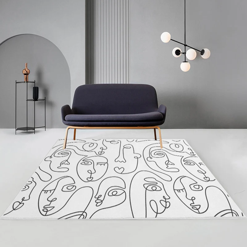 Tapis de confort multicolore en polyester, imprimé à la main, avec envers antidérapant, respectueux des animaux de compagn...