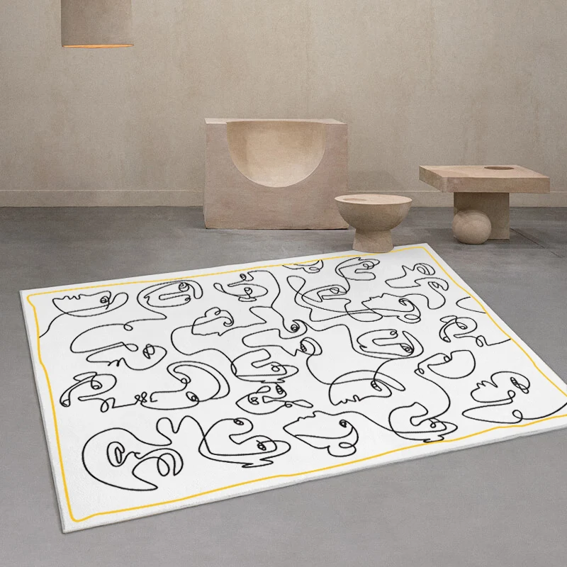 Tapis de confort multicolore en polyester, imprimé à la main, avec envers antidérapant, respectueux des animaux de compagn...