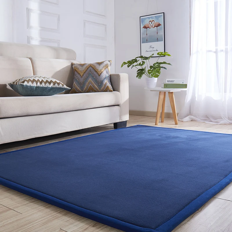Tapis confortable multicolore en mélange de coton, tapis d'intérieur uni, lavable, facile d'entretien, adapté aux animaux...