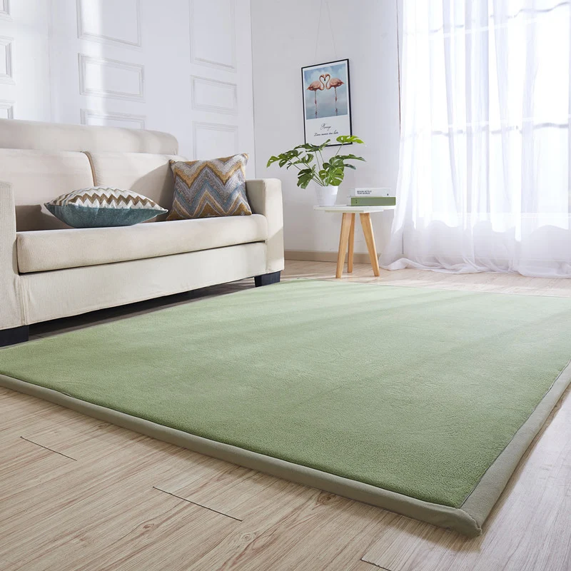 Tapis confortable multicolore en mélange de coton, tapis d'intérieur uni, lavable, facile d'entretien, adapté aux animaux...