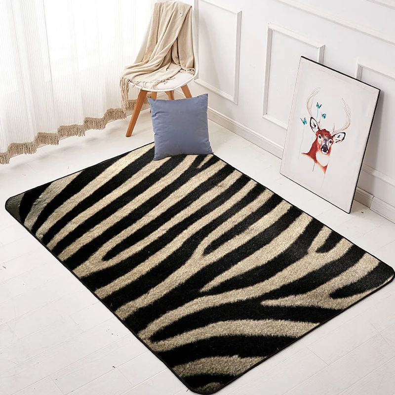 Tapis créatif décontracté à motif de fourrure d'animal multicolore, facile d'entretien, lavable en Machine, pour la décora...