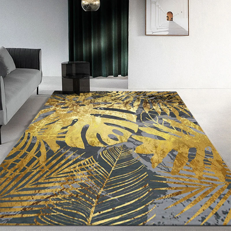 Tapis de décoration fantaisie, tapis multicolore à motifs de plantes, support antidérapant, lavable Clearhalo