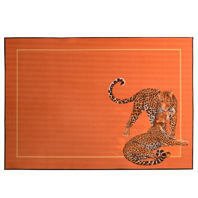 Tapis de décoration Glam tapis d'intérieur imprimé animal multicolore tapis antidérapant en polypropylène résistant aux ta...