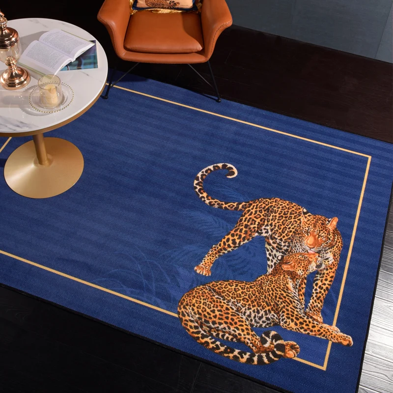 Tapis de décoration Glam tapis d'intérieur imprimé animal multicolore tapis antidérapant en polypropylène résistant aux ta...