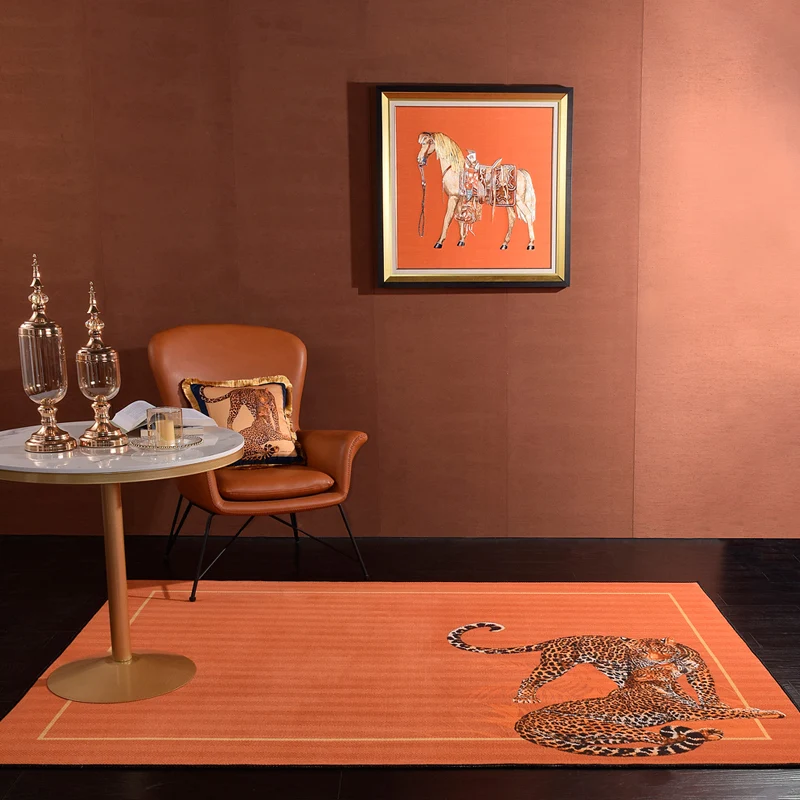 Tapis de décoration Glam tapis d'intérieur imprimé animal multicolore tapis antidérapant en polypropylène résistant aux ta...