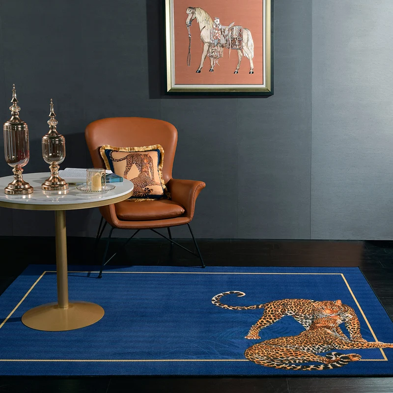 Tapis de décoration Glam tapis d'intérieur imprimé animal multicolore tapis antidérapant en polypropylène résistant aux ta...