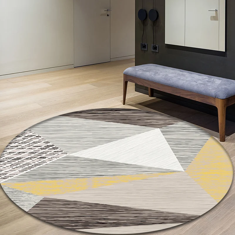 Tapis d'intérieur géométrique 3D moderne, gris, en polypropylène, lavable, avec envers antidérapant, pour la maison Clearhalo
