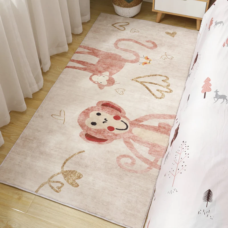 Tapis d'intérieur multicolore en polypropylène, à motifs de dessins animés, antidérapant, facile d'entretien, pour chambre...