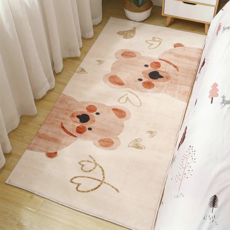 Tapis d'intérieur multicolore en polypropylène, à motifs de dessins animés, antidérapant, facile d'entretien, pour chambre...