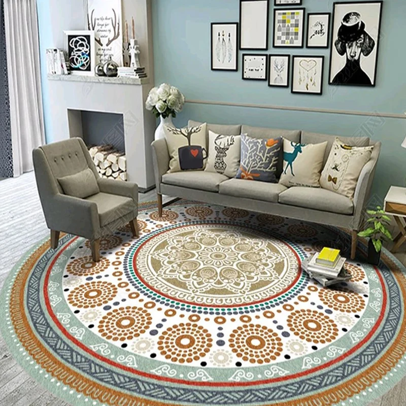 Tapis ethnique ethnique multicolore à fleurs, synthétique, persan, support antidérapant, lavable en Machine, respectueux d...