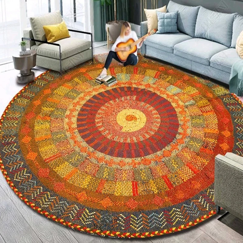 Tapis ethnique ethnique multicolore à fleurs, synthétique, persan, support antidérapant, lavable en Machine, respectueux d...