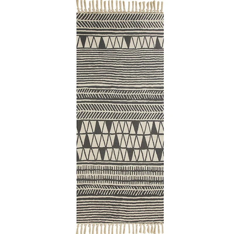 Tapis Funky multicolore en coton à formes géométriques, lavable en Machine, respectueux des animaux de compagnie, pour cha...