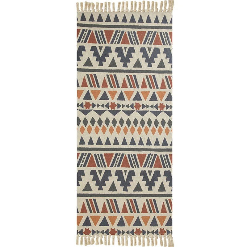 Tapis Funky multicolore en coton à formes géométriques, lavable en Machine, respectueux des animaux de compagnie, pour cha...