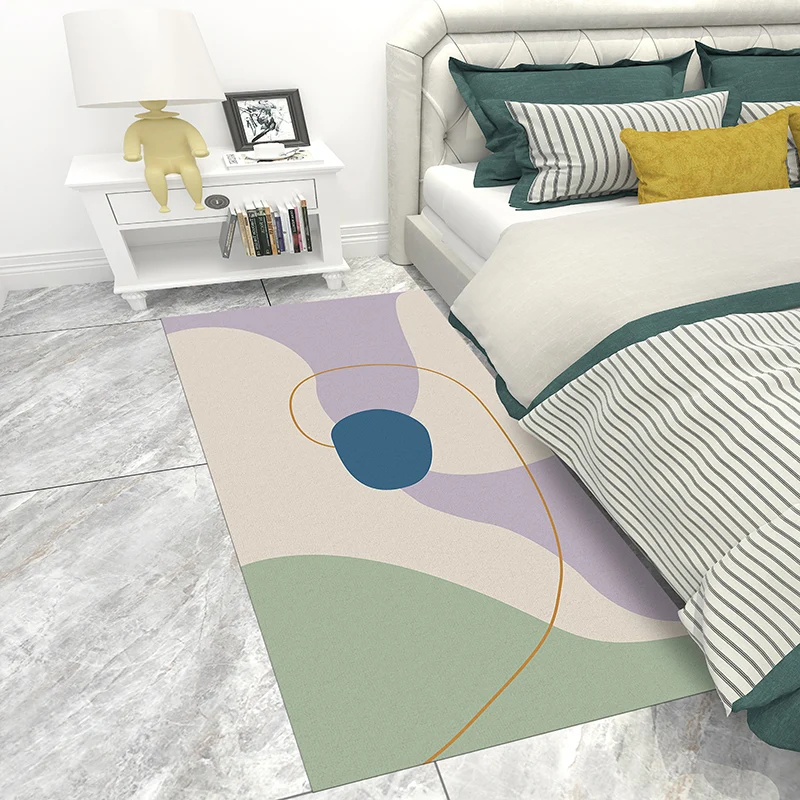 Tapis imprimé abstrait moderne, tapis multicolore en polyester, support antidérapant, lavable en Machine, pour chambre à c...