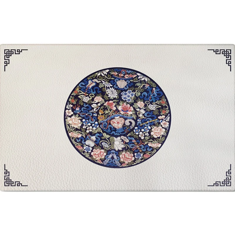 Tapis imprimé classique, tapis oriental multicolore, en cuir PU, résistant aux taches, facile d'entretien, antidérapant, p...