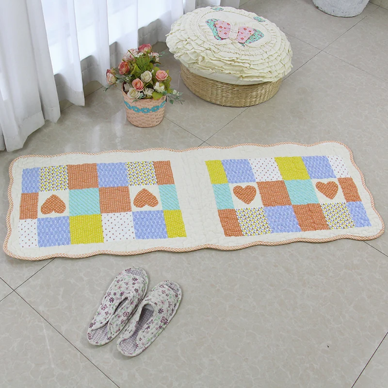 Tapis imprimé Floral multicolore, tapis d'intérieur moderne en coton, support antidérapant, facile d'entretien, lavable, p...