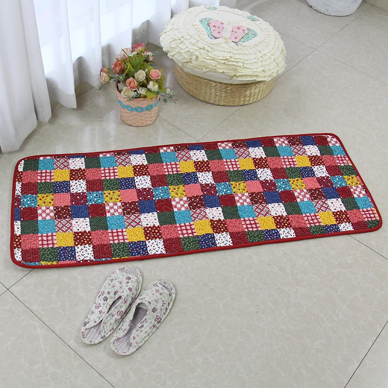 Tapis imprimé Floral multicolore, tapis d'intérieur moderne en coton, support antidérapant, facile d'entretien, lavable, p...