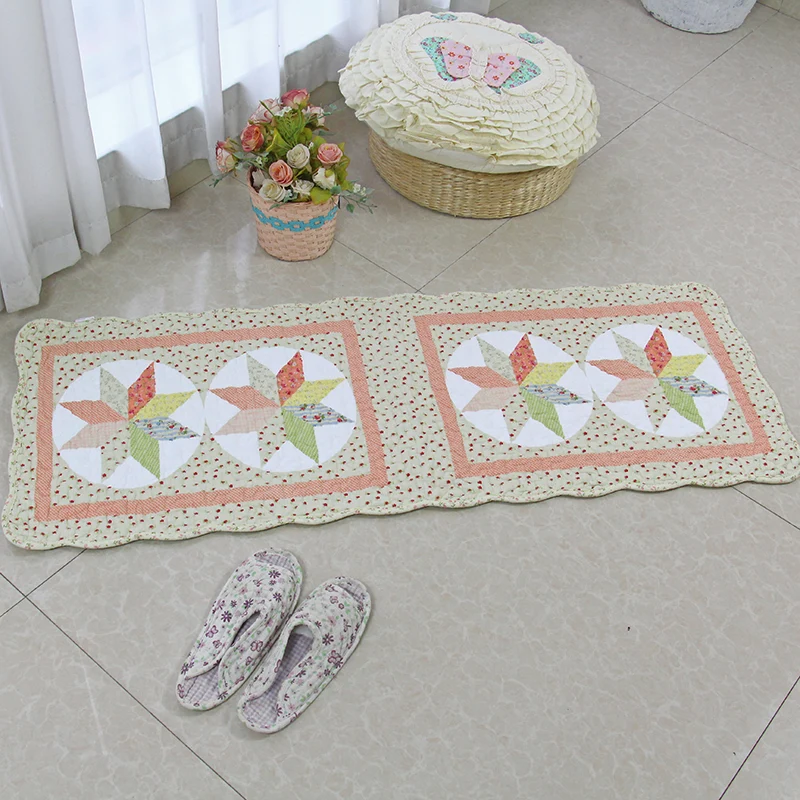 Tapis imprimé Floral multicolore, tapis d'intérieur moderne en coton, support antidérapant, facile d'entretien, lavable, p...
