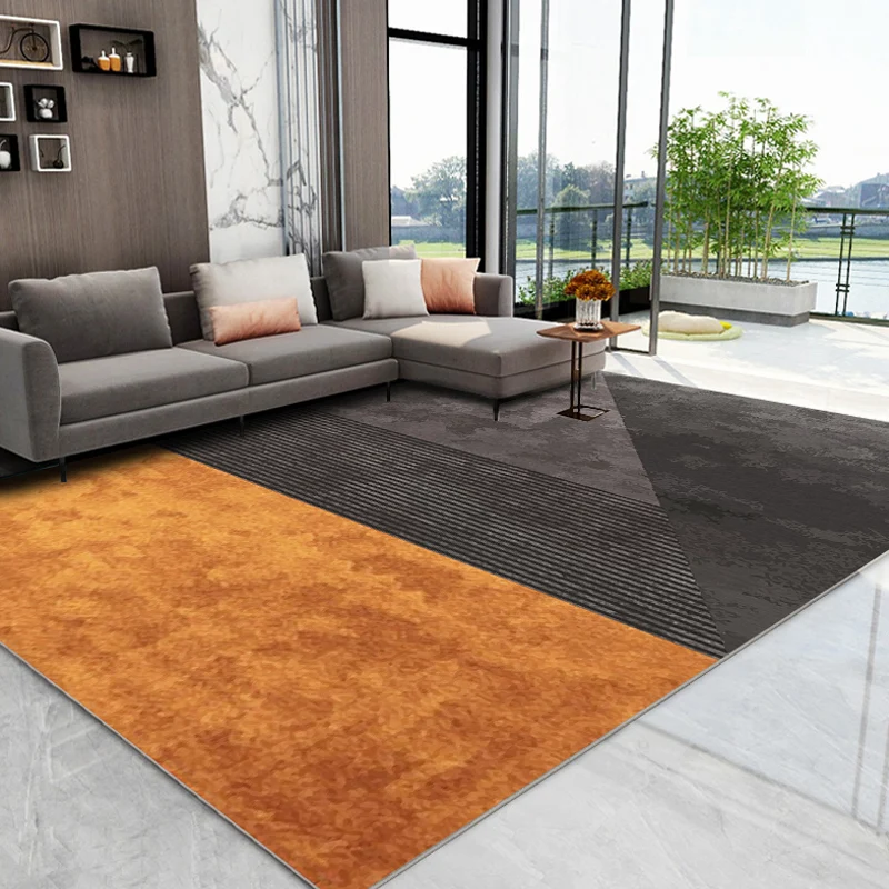 Tapis imprimé géométrique de luxe, multicolore, en mélange de coton, d'intérieur, facile d'entretien, adapté aux animaux d...
