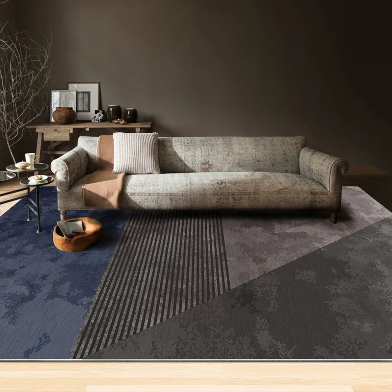 Tapis imprimé géométrique de luxe, multicolore, en mélange de coton, d'intérieur, facile d'entretien, adapté aux animaux d...