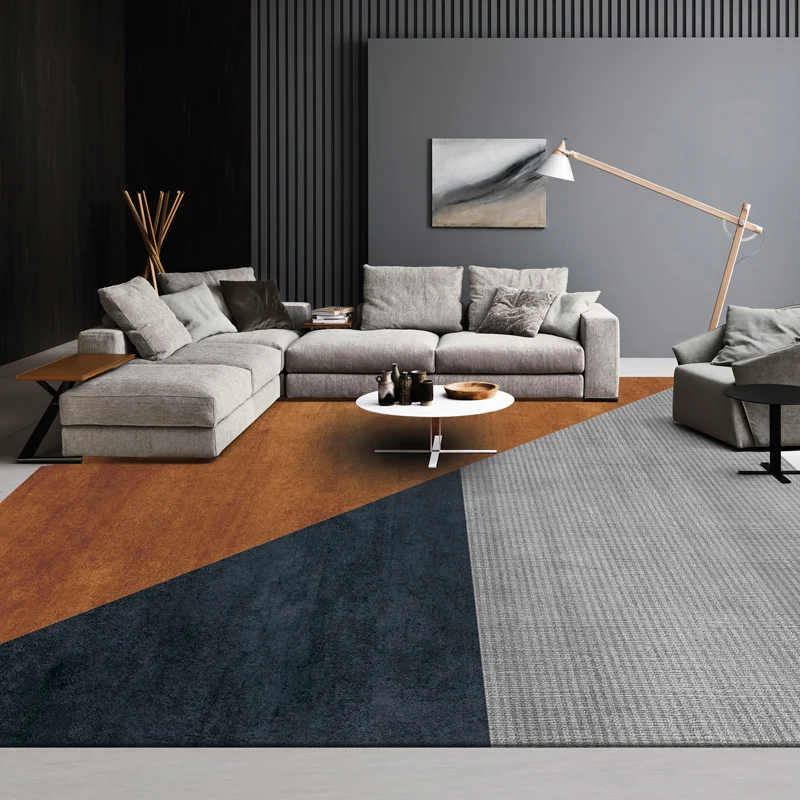 Tapis imprimé géométrique de luxe, multicolore, en mélange de coton, d'intérieur, facile d'entretien, adapté aux animaux d...