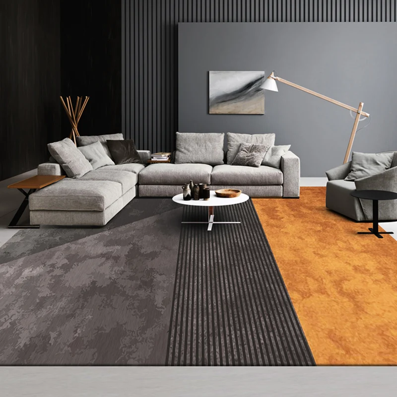 Tapis imprimé géométrique de luxe, multicolore, en mélange de coton, d'intérieur, facile d'entretien, adapté aux animaux d...