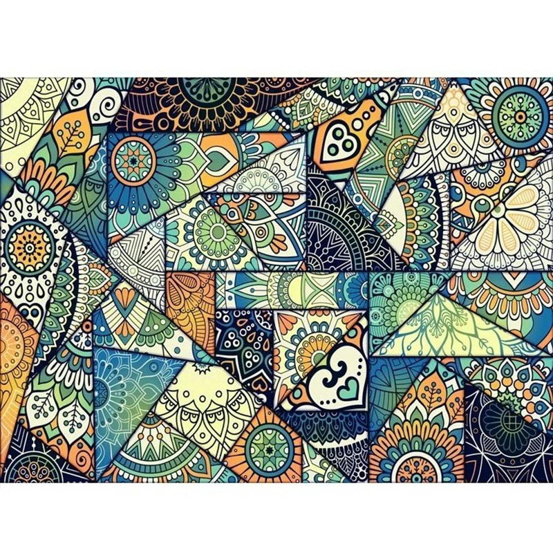 Tapis imprimé mosaïque bohème, multicolore, en polypropylène, résistant aux taches, lavable, antidérapant, pour la décorat...