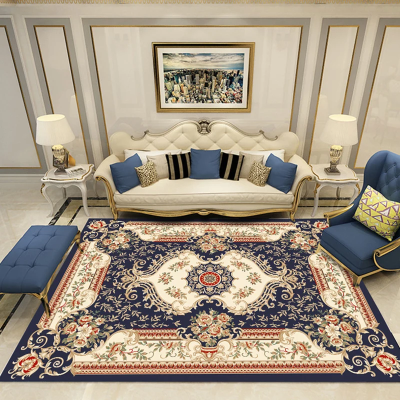 Tapis imprimé de Style européen, classique multicolore, en polypropylène, lavable, résistant aux taches, avec envers antid...
