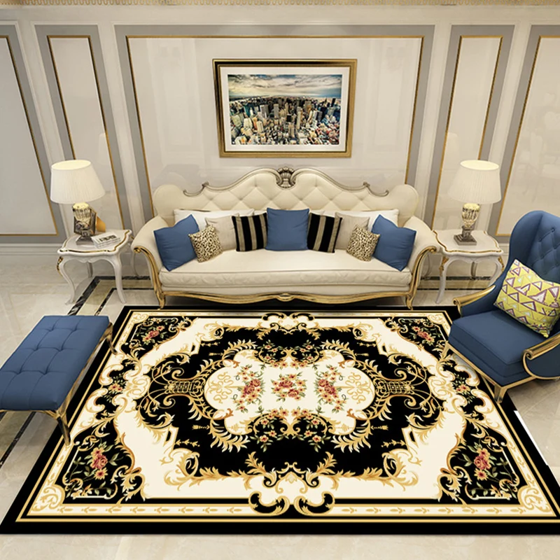 Tapis imprimé de Style européen, classique multicolore, en polypropylène, lavable, résistant aux taches, avec envers antid...