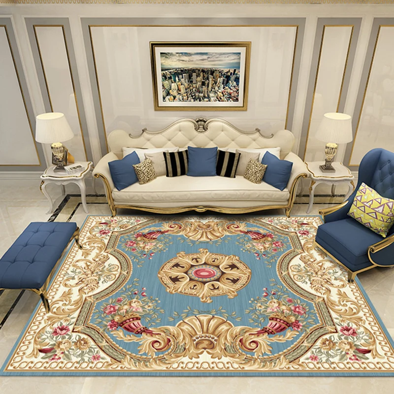 Tapis imprimé de Style européen, classique multicolore, en polypropylène, lavable, résistant aux taches, avec envers antid...