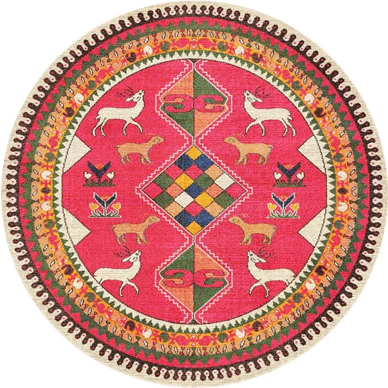 Tapis imprimé Tribal Antique, multicolore, bohème, intérieur, en Polyester, envers antidérapant, lavable, résistant aux ta...