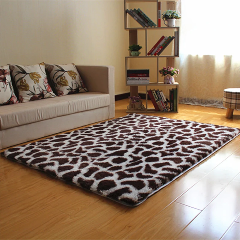 Tapis élégant imprimé léopard, multicolore, confortable, moelleux, résistant aux taches, lavable, antidérapant, pour la ma...