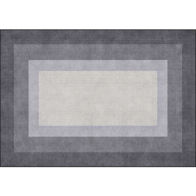 Tapis élégant à motif de grains tissés, gris, moderne, en Polyester, lavable, antidérapant, pour chambre à coucher Clearhalo