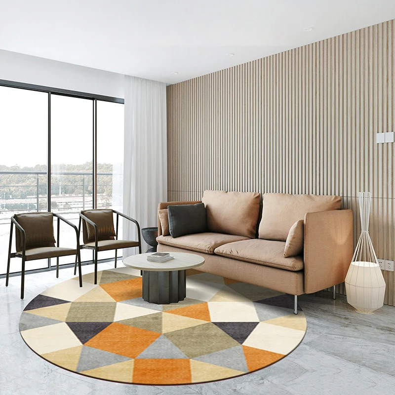 Tapis de luxe multicolore, synthétique, motif géométrique, intérieur, support antidérapant, lavable en Machine, pour chamb...