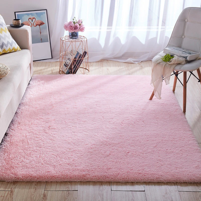 Tapis de maison multicolore uni, style nordique, moelleux, lavable en machine, résistant aux taches, avec envers antidérap...