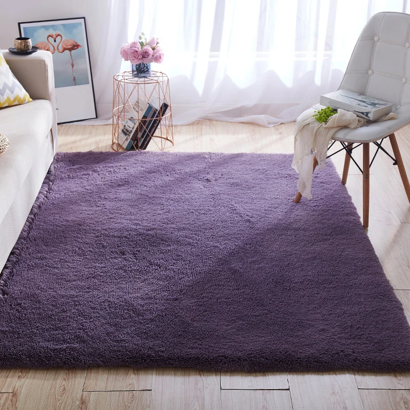 Tapis de maison multicolore uni, style nordique, moelleux, lavable en machine, résistant aux taches, avec envers antidérap...