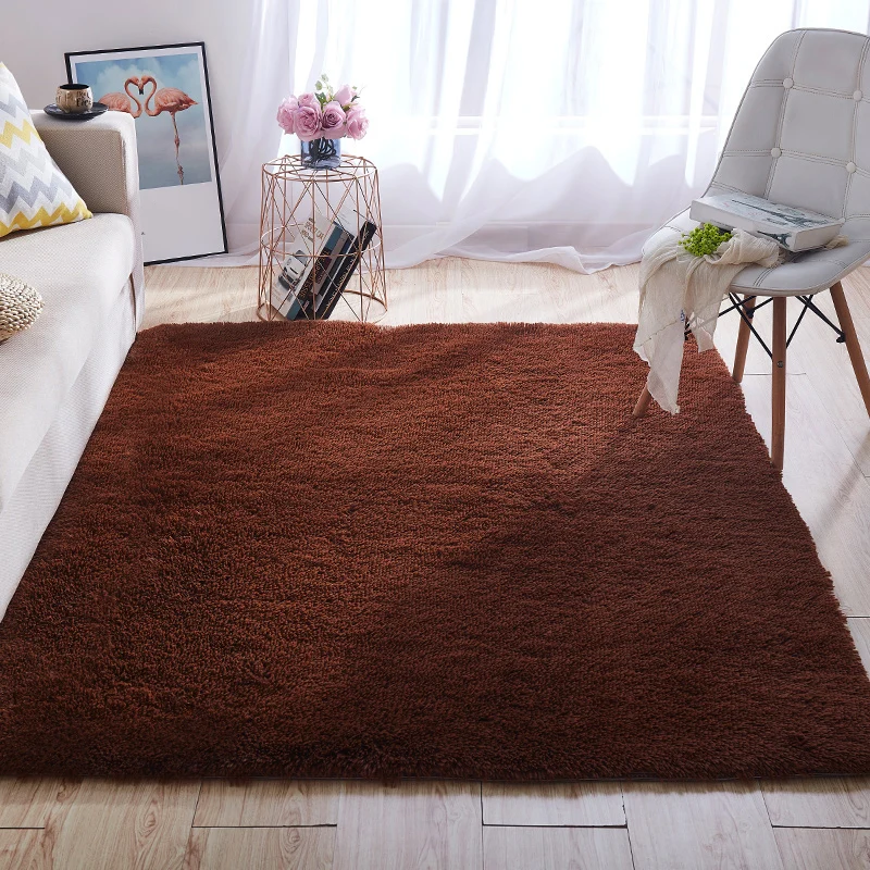 Tapis de maison multicolore uni, style nordique, moelleux, lavable en machine, résistant aux taches, avec envers antidérap...