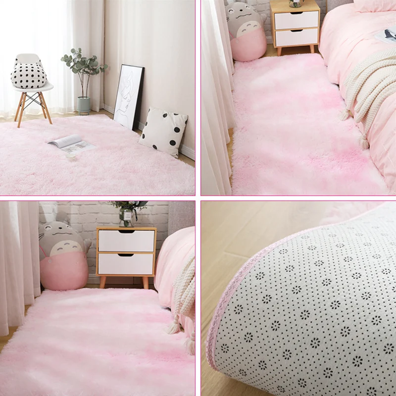 Tapis de maison scandinave, uni, multicolore, en laine synthétique, résistant aux taches, antidérapant, lavable Clearhalo