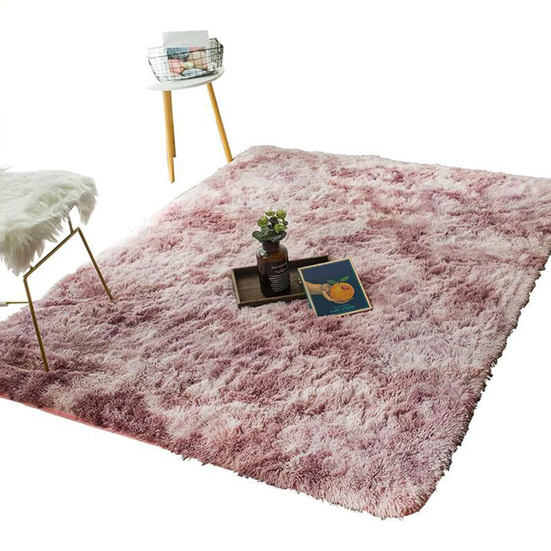 Tapis de maison scandinave, uni, multicolore, en laine synthétique, résistant aux taches, antidérapant, lavable Clearhalo