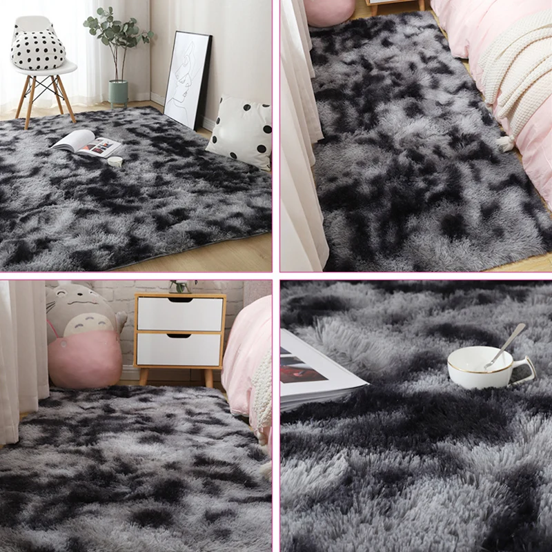Tapis de maison scandinave, uni, multicolore, en laine synthétique, résistant aux taches, antidérapant, lavable Clearhalo