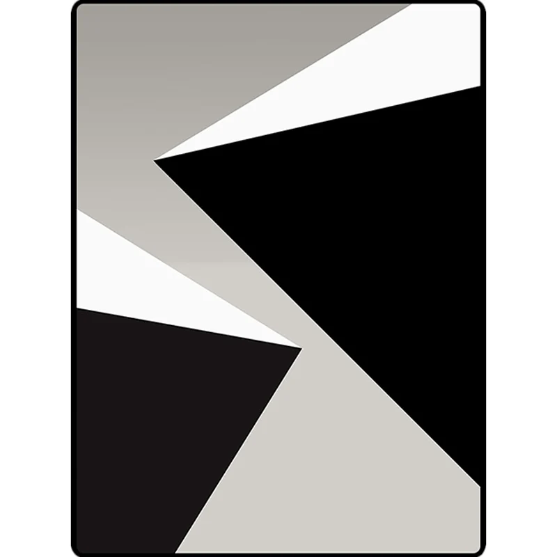 Tapis moderne contemporain en noir et gris, à motifs géométriques, en Polyester, antidérapant, pour la décoration de la ma...
