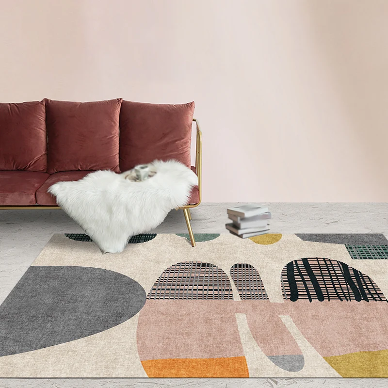 Tapis moderne et créatif à rayures colorées, antidérapant, respectueux des animaux de compagnie, lavable en Machine, pour...