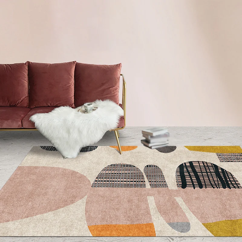 Tapis moderne et créatif à rayures colorées, antidérapant, respectueux des animaux de compagnie, lavable en Machine, pour...