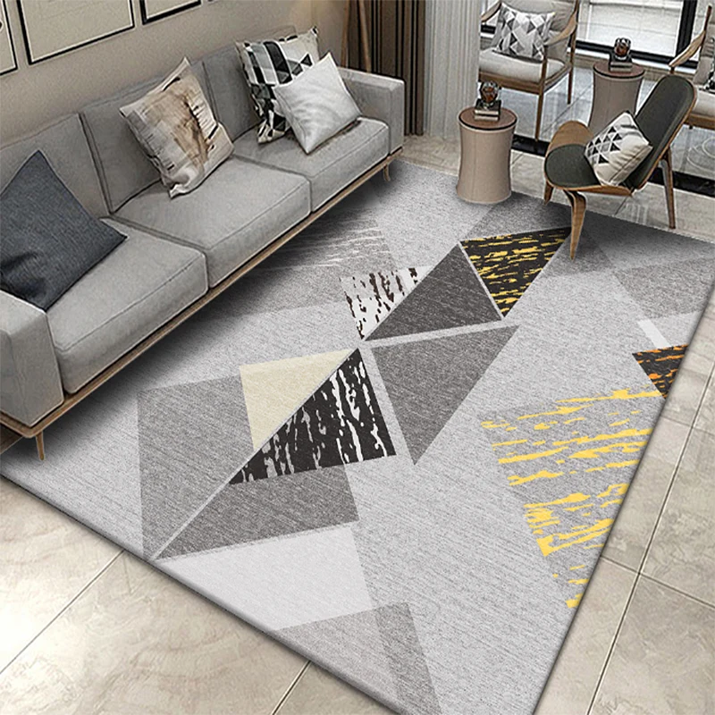 Tapis moderne à motifs géométriques, imprimé à rayures, en Polyester multicolore, lavable, antidérapant, adapté aux animau...