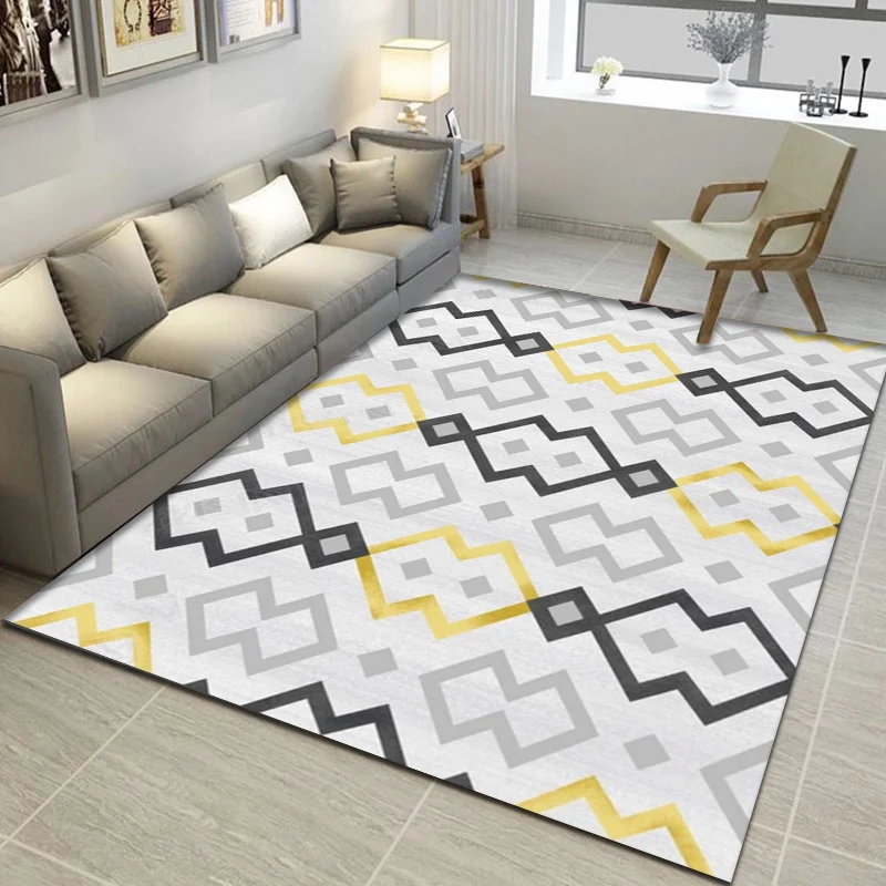 Tapis moderne à motifs géométriques, imprimé à rayures, en Polyester multicolore, lavable, antidérapant, adapté aux animau...