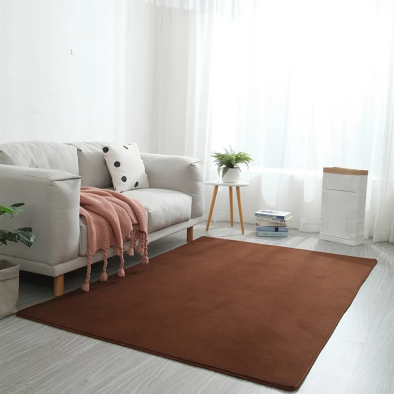 Tapis moderne rouge et violet, uni en Polyester, lavable, avec envers antidérapant, pour le salon Clearhalo