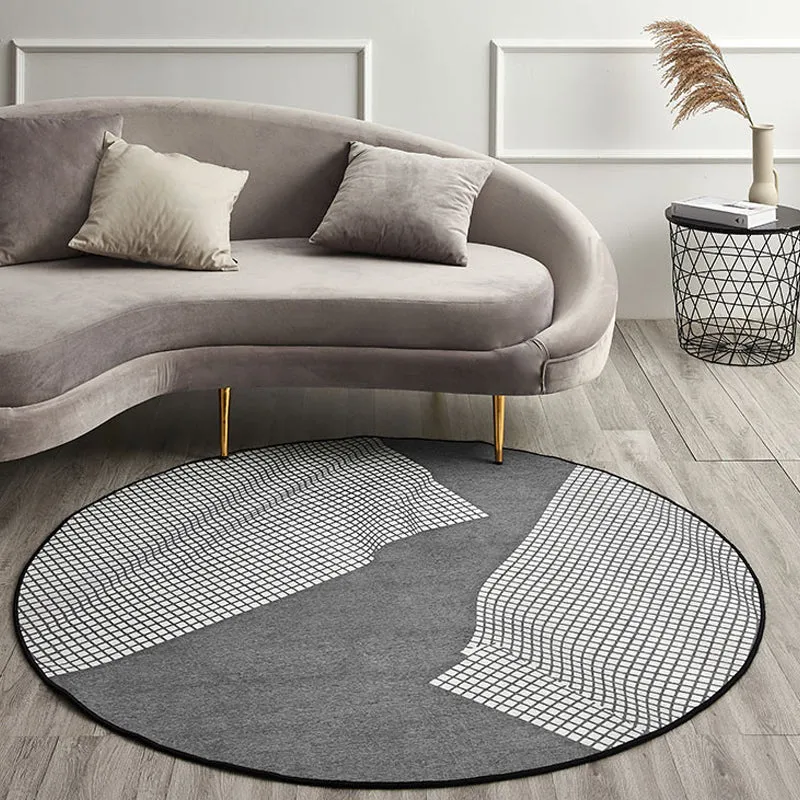 Tapis à motif à carreaux simple, gris, en Polyester, antidérapant, lavable, adapté aux animaux de compagnie, pour le salon...